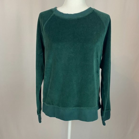 Land's End Velour Sweatshirt in Dark Green, Size M. - Picture 3 of 10